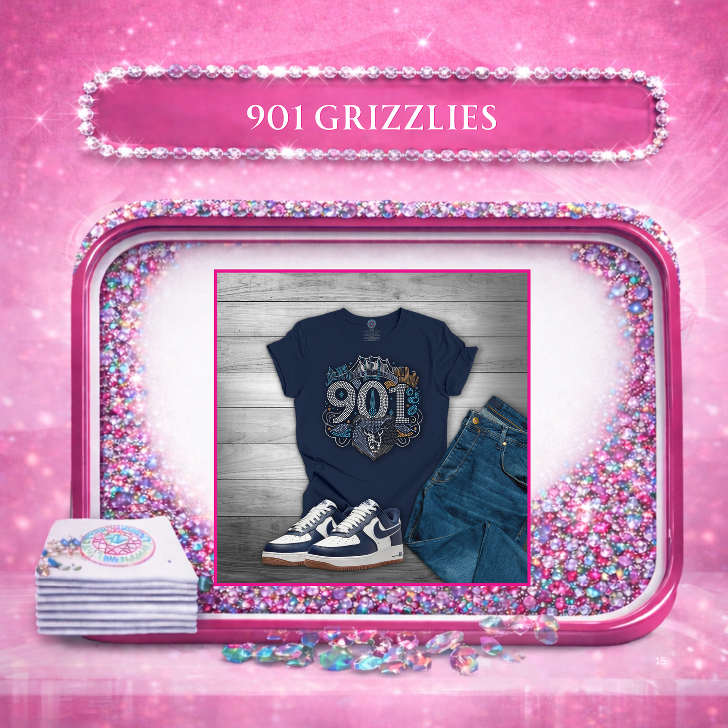901 Grizzlies Bling Tee