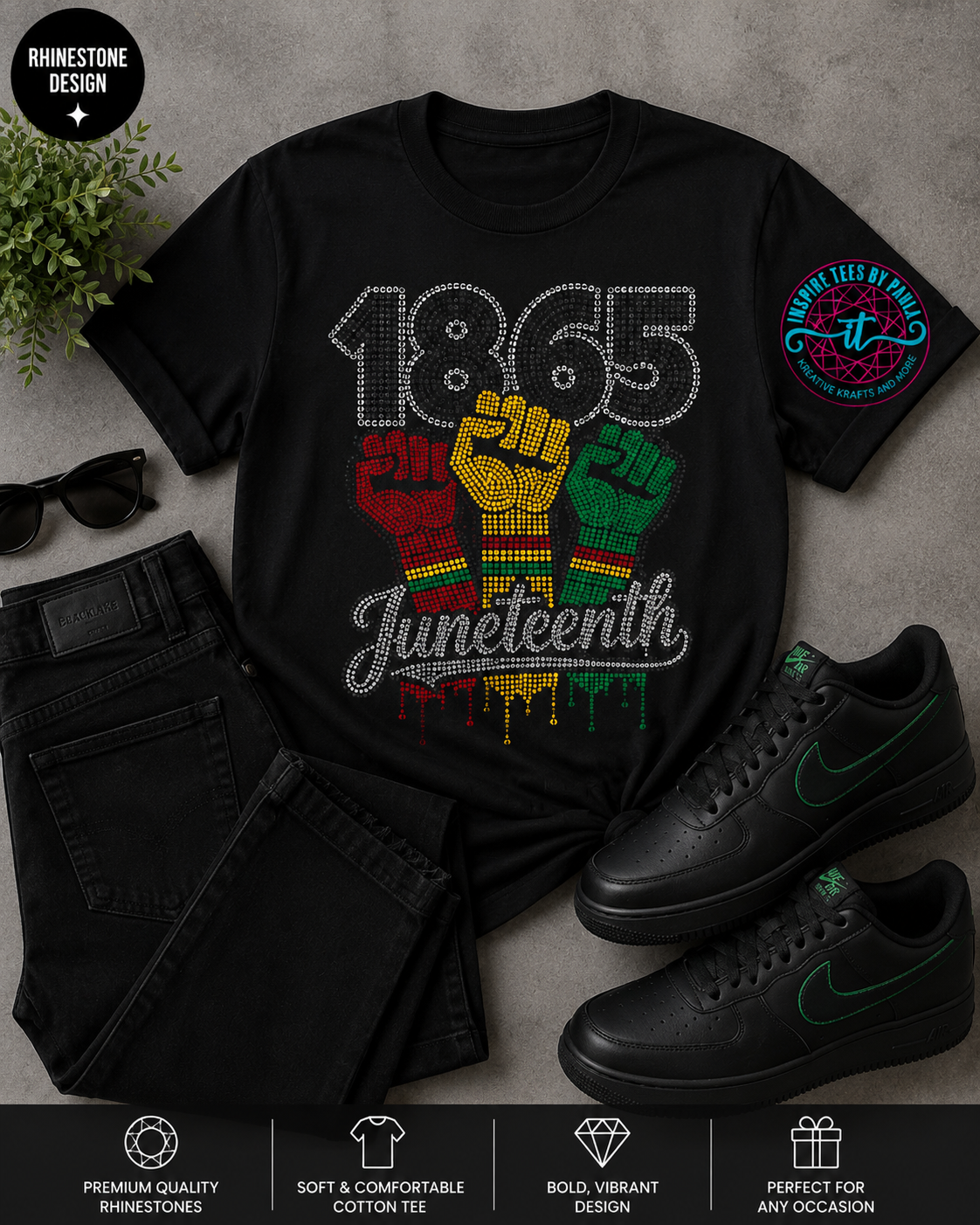 1865 Juneteenth Rhinestone Tee