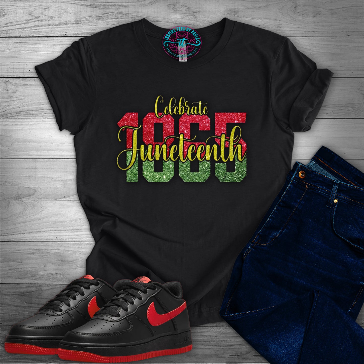 Celebrate Juneteenth 1865 (Glitter Tee)