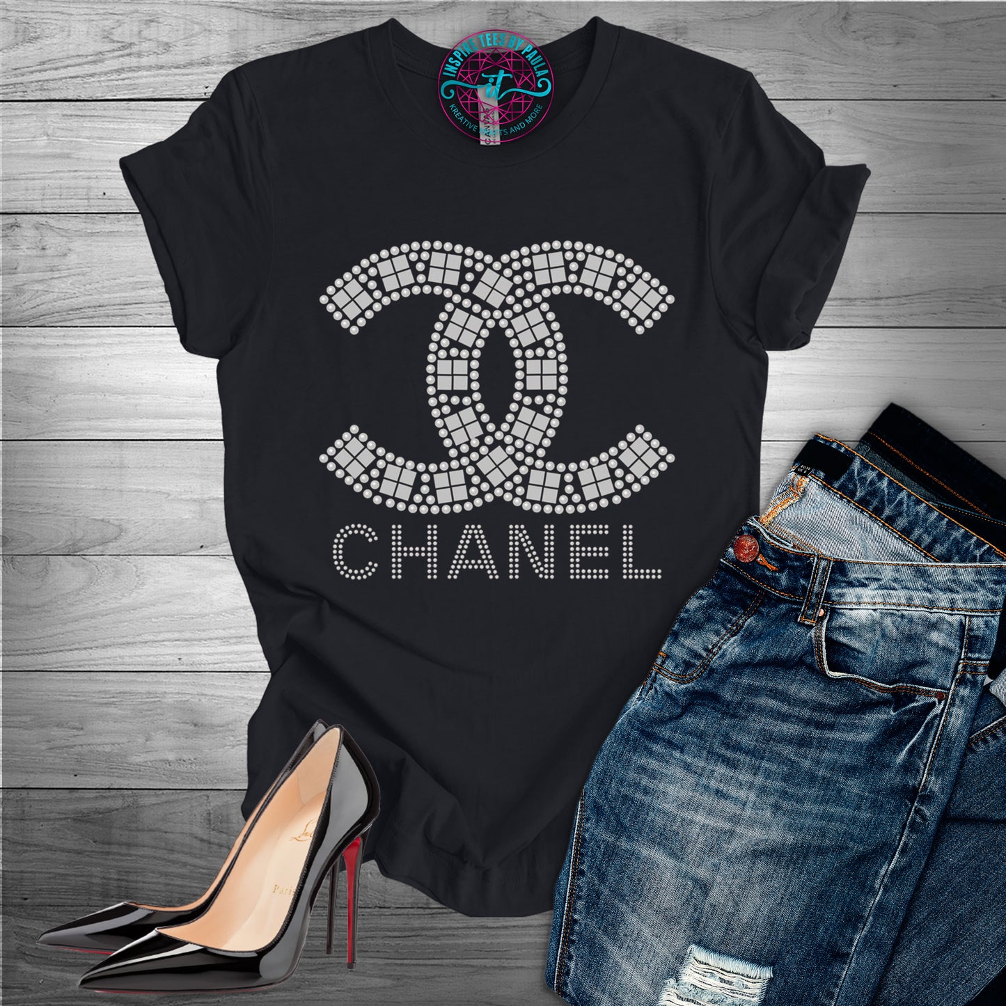 Chanel Bling Tee (ALL SPECIALTY RHINESTONES)