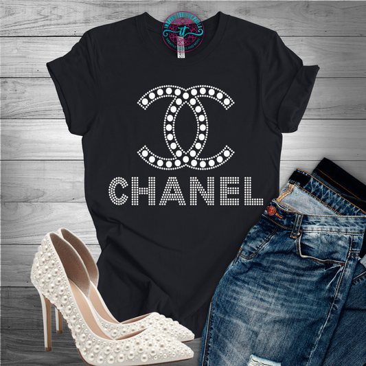 Chanel Pearl Logo Inspired Tee ALL PEARLS