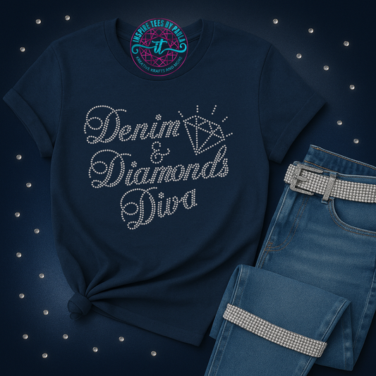 Denim & Diamonds Diva Bling Tee