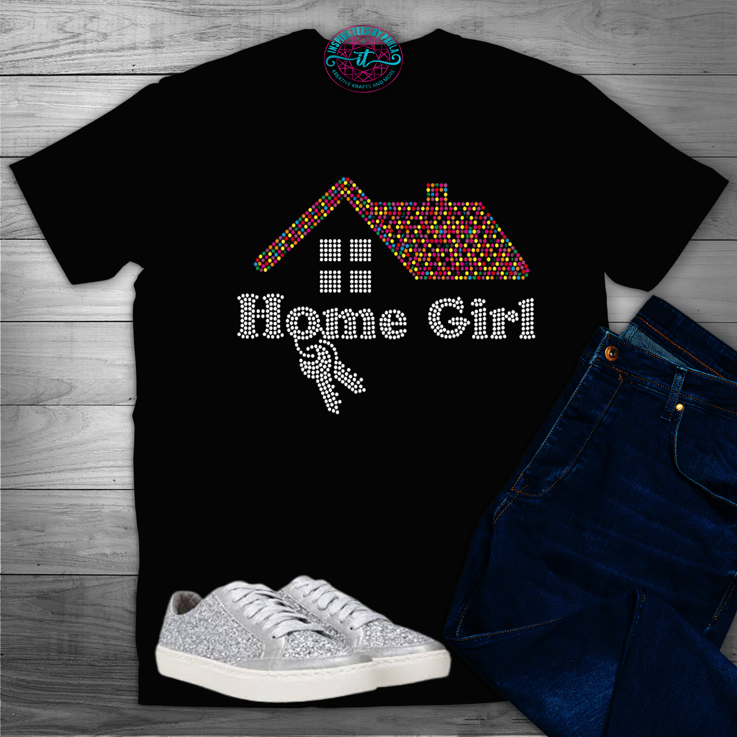 Custom Design Home Girl Bling Tee