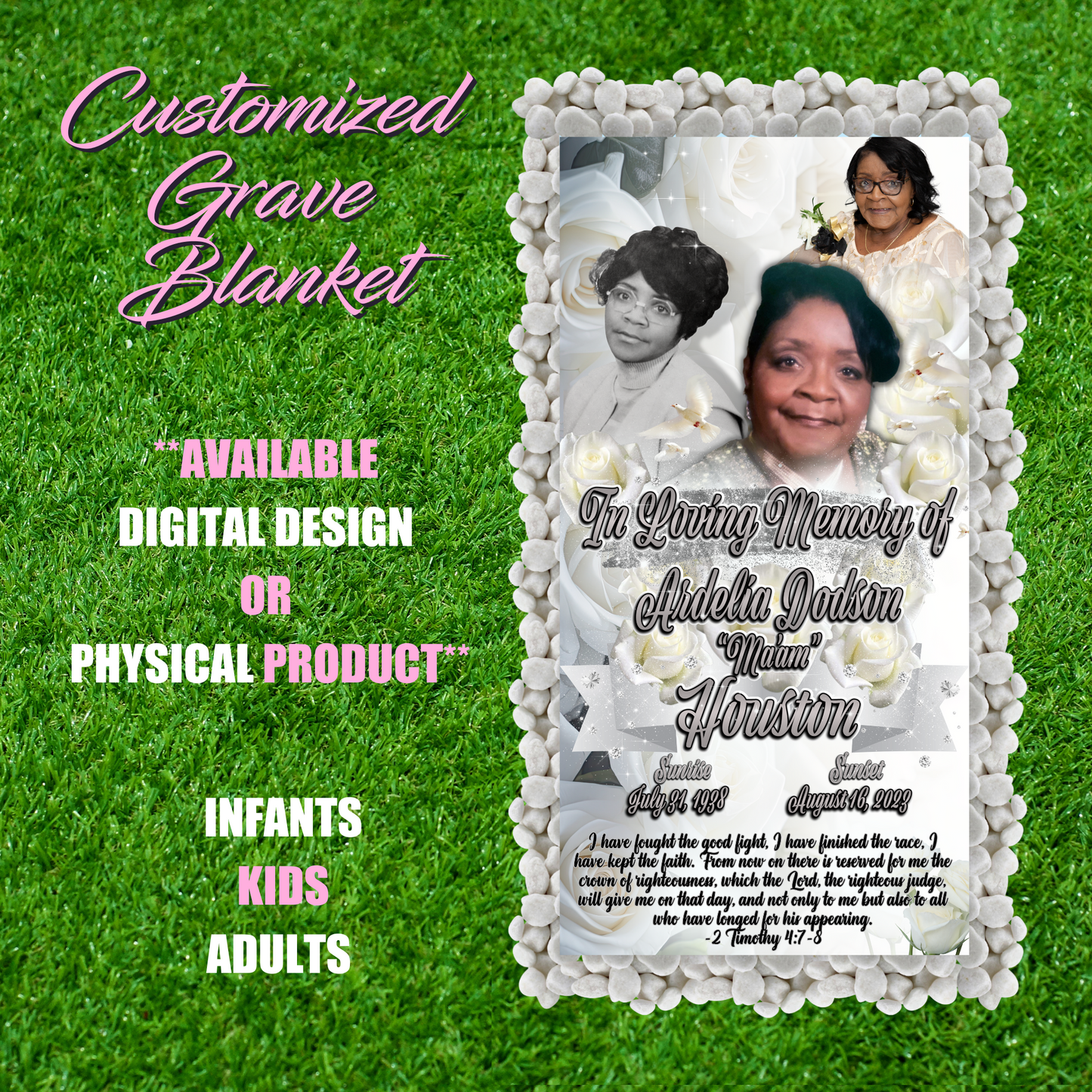 Customized Grave Blanket