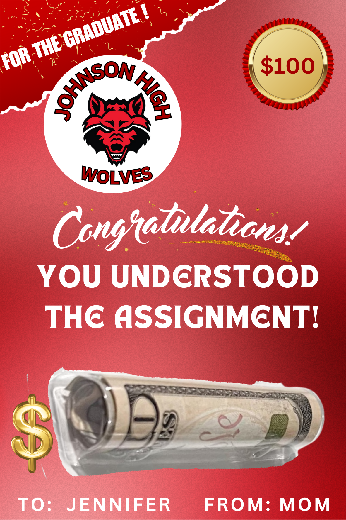 Graduation Money Card Holder