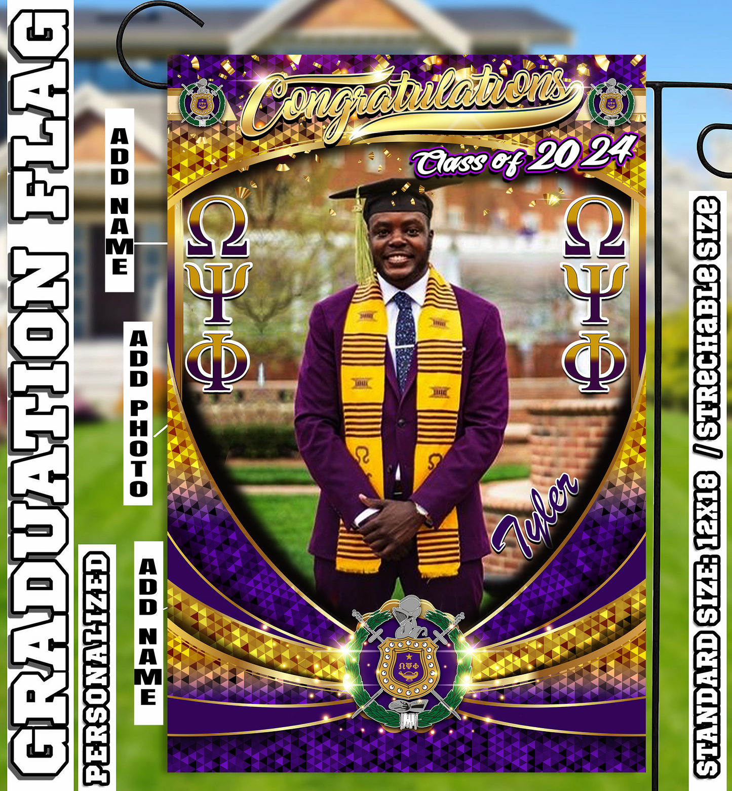 2024 Customized Fraternity and Sorority Garden Flags