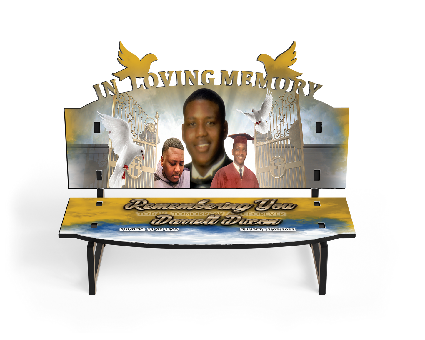 Memorial Keepsake Bench - Gold