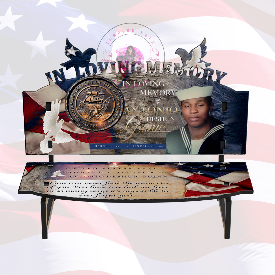 Memorial Keepsake Bench - Navy Edition
