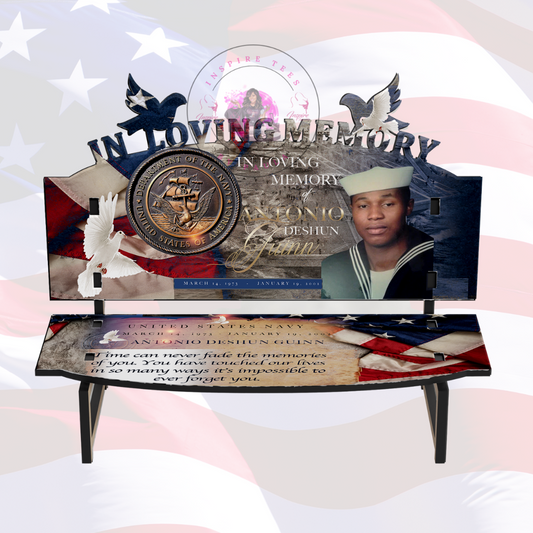 Memorial Keepsake Bench - Navy Edition