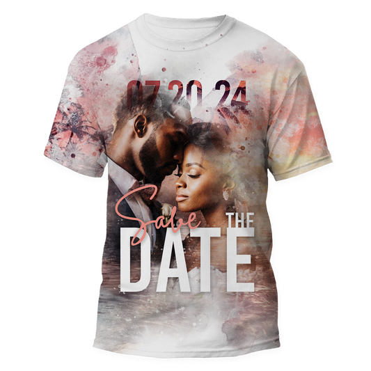 All Over Premium Digital Print Tshirt - Save the Date