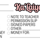 Customized Teacher Student Envelopes (packs of 10)