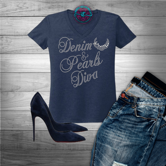 Denim and Pearls Diva