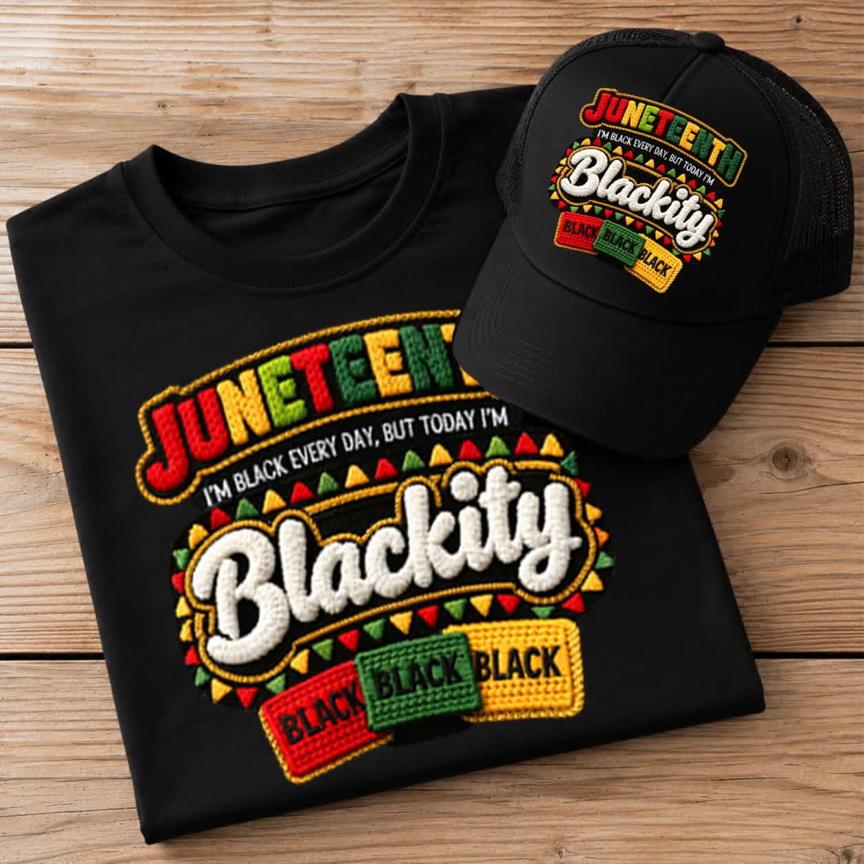 Juneteenth Blackity Combo Set (Tshirt & Hat)