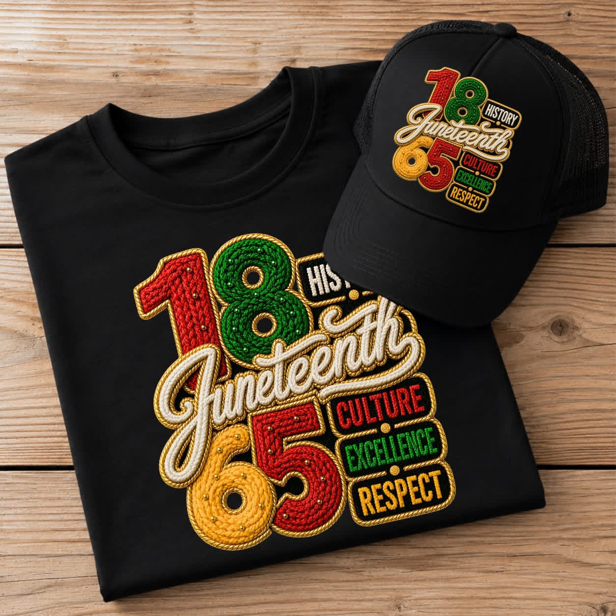 Juneteenth 1865 History (Combo Tshirt & Hat)