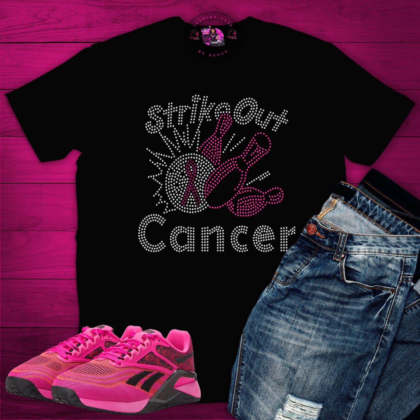 Strike out Cancer Bling Tee