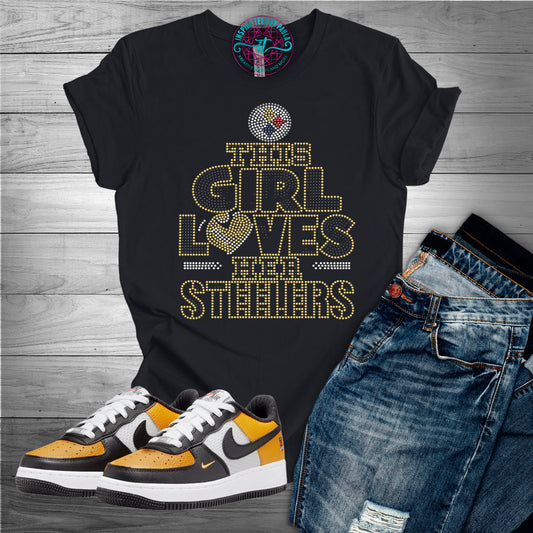 This Girl Love Her Steelers Bling Tee