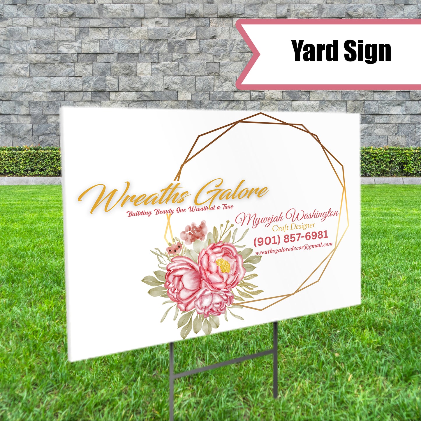 CUSTOM  Yard Sign -Wreaths Galore