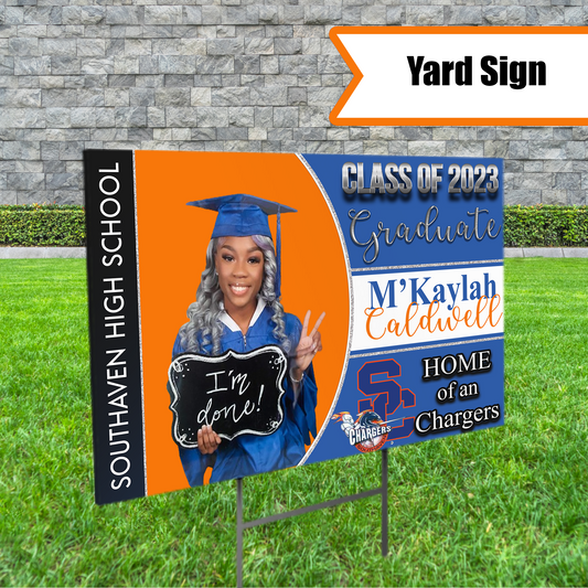 CUSTOM Graduation Yard Sign (Half Circle) - M'Kaylah Caldwell