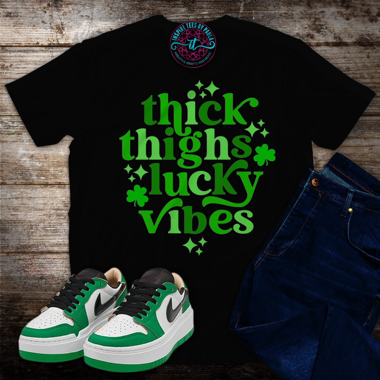 Thick Thigh Lucky Vibes Tee (St Patrick's Day)
